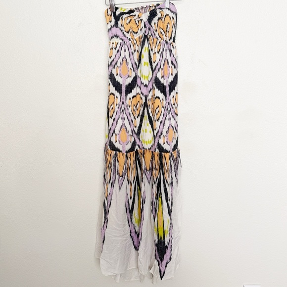 Free People Mojave Aztec Strapless Tie Smocked Open Back Maxi Dress - Picture 10 of 11